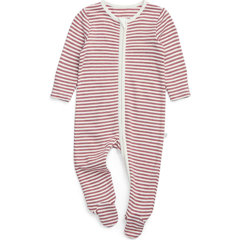 Red Stripe Clever Zip Baby Pajamas