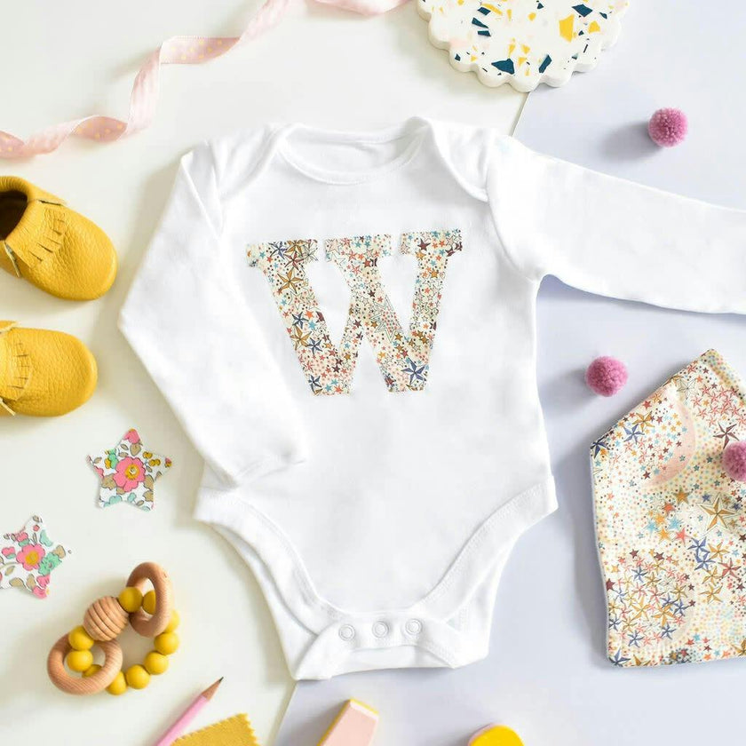 Liberty of London Personalised Long Sleeve Bodysuit, White