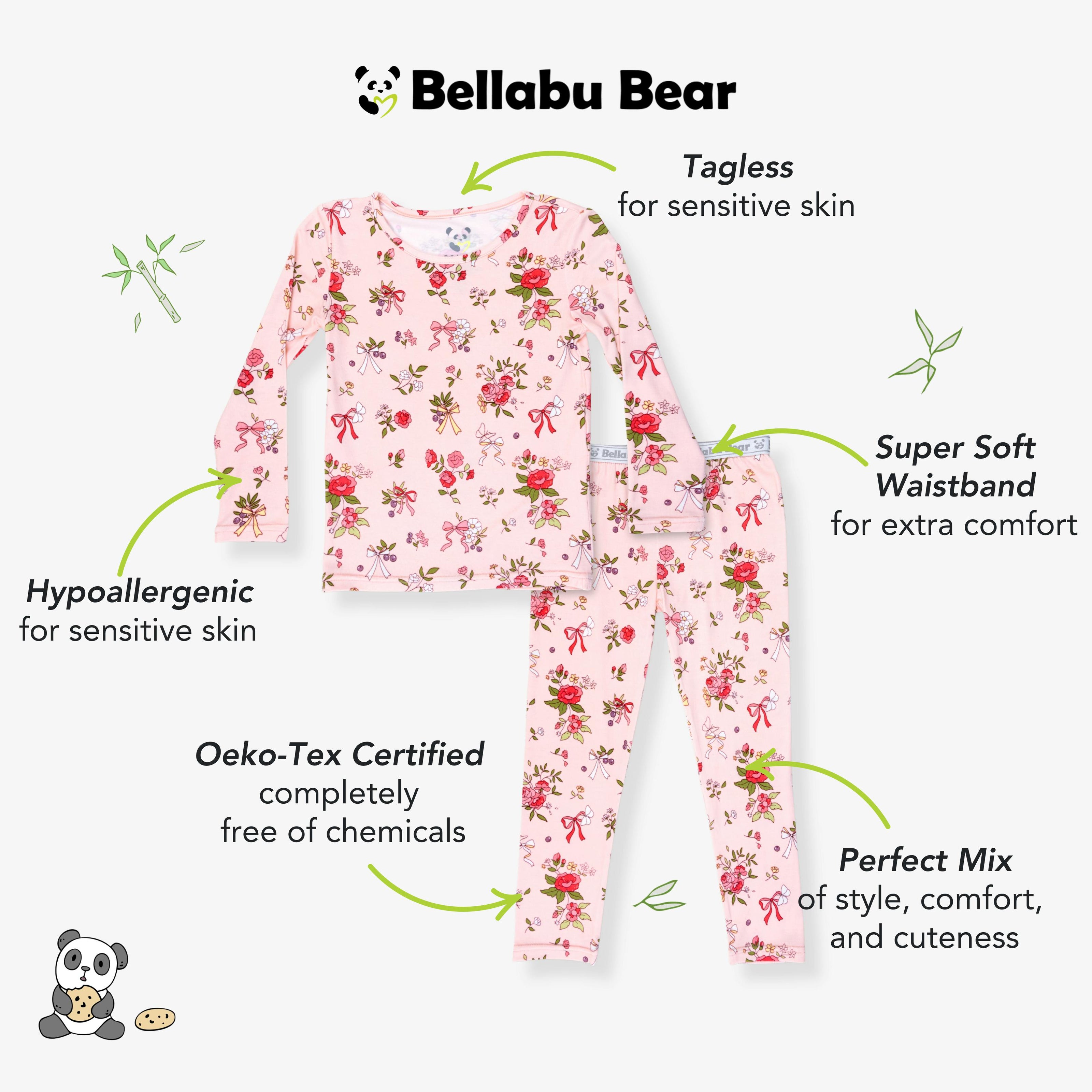 Bows & Blooms Bamboo Kids Pajamas