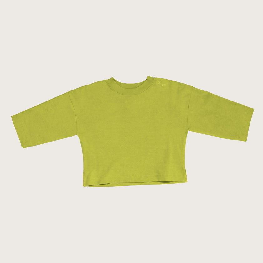 Kids Rory Apple Green Cotton Rib Tee