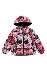 Blake Hooded Reversible Lightweight Down Puffer Jacket, Garden Floral