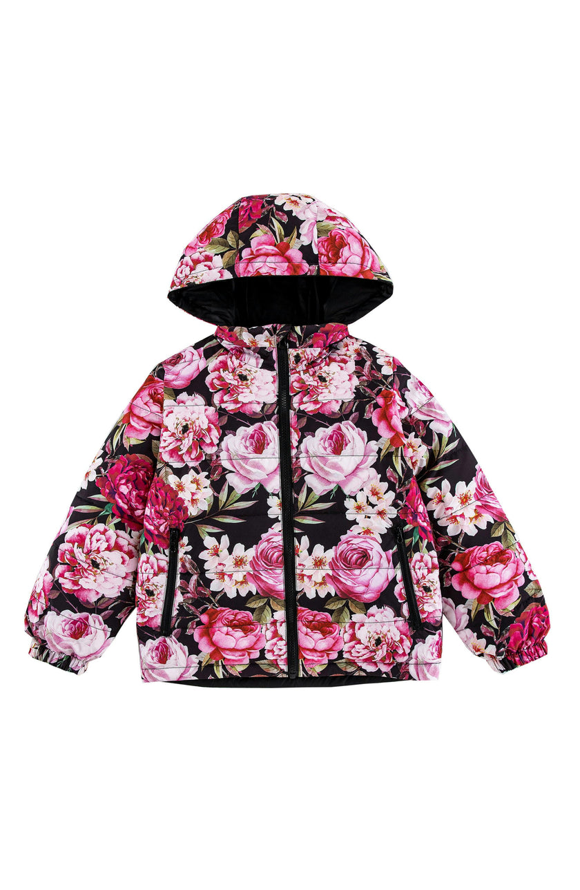 Blake Hooded Reversible Lightweight Down Puffer Jacket, Garden Floral