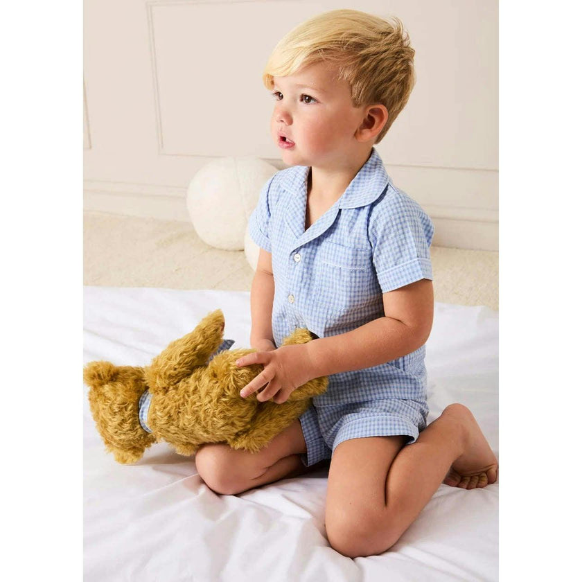 Beauchamp Gingham Short Pyjamas in Blue (18mths- 10yrs)