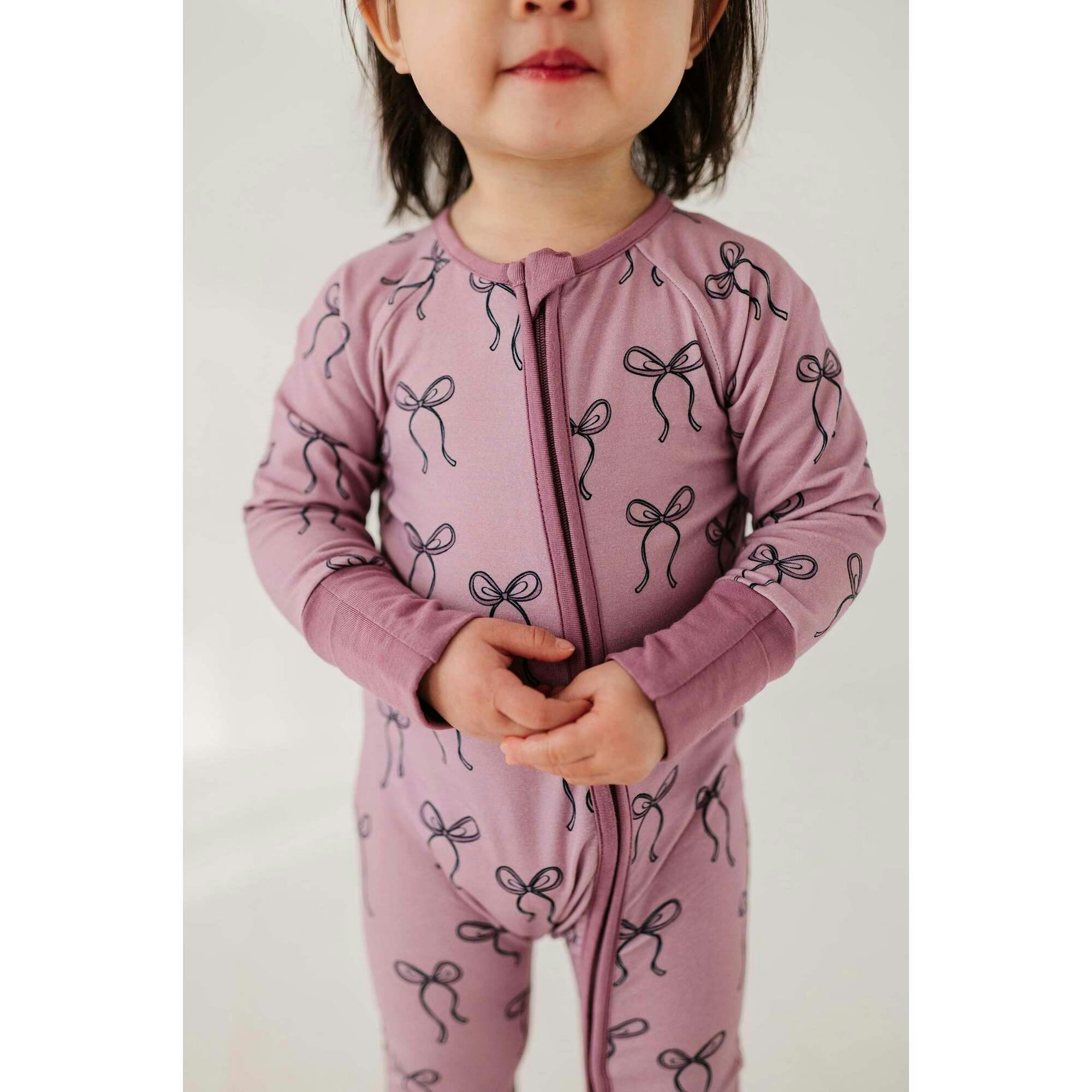Long Sleeve Zip Romper Hair Bow