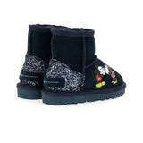 Navy Mickey + Minnie Glitter Tab Winter Boots