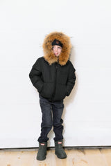 Boys Kangaroo Bomber - Black