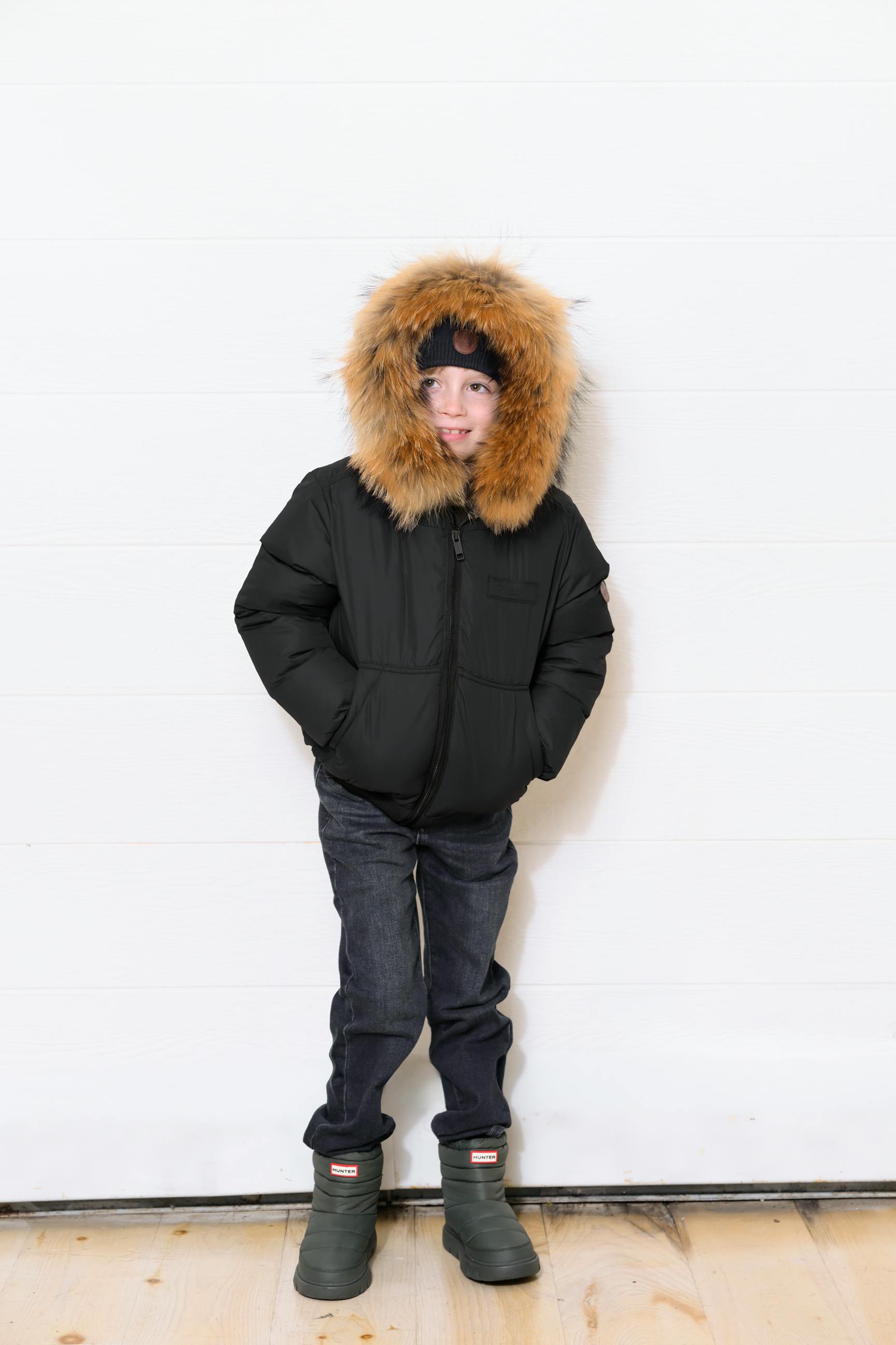 Boys Kangaroo Bomber - Black