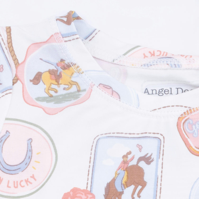 Rodeo Patches Pink - Short Sleeve Loungewear Set