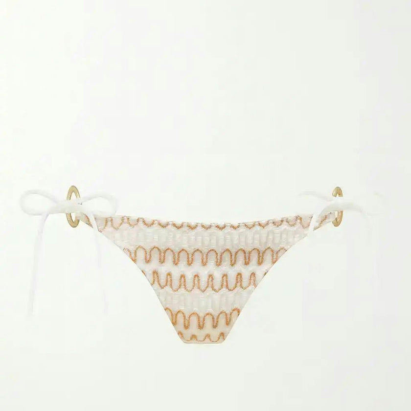 Women's bikini bottoms, white crochet | SUNSET