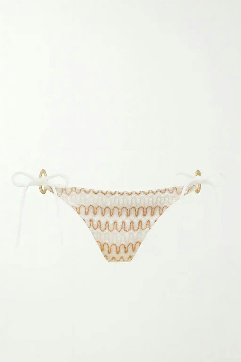 Women's bikini bottoms, white crochet | SUNSET