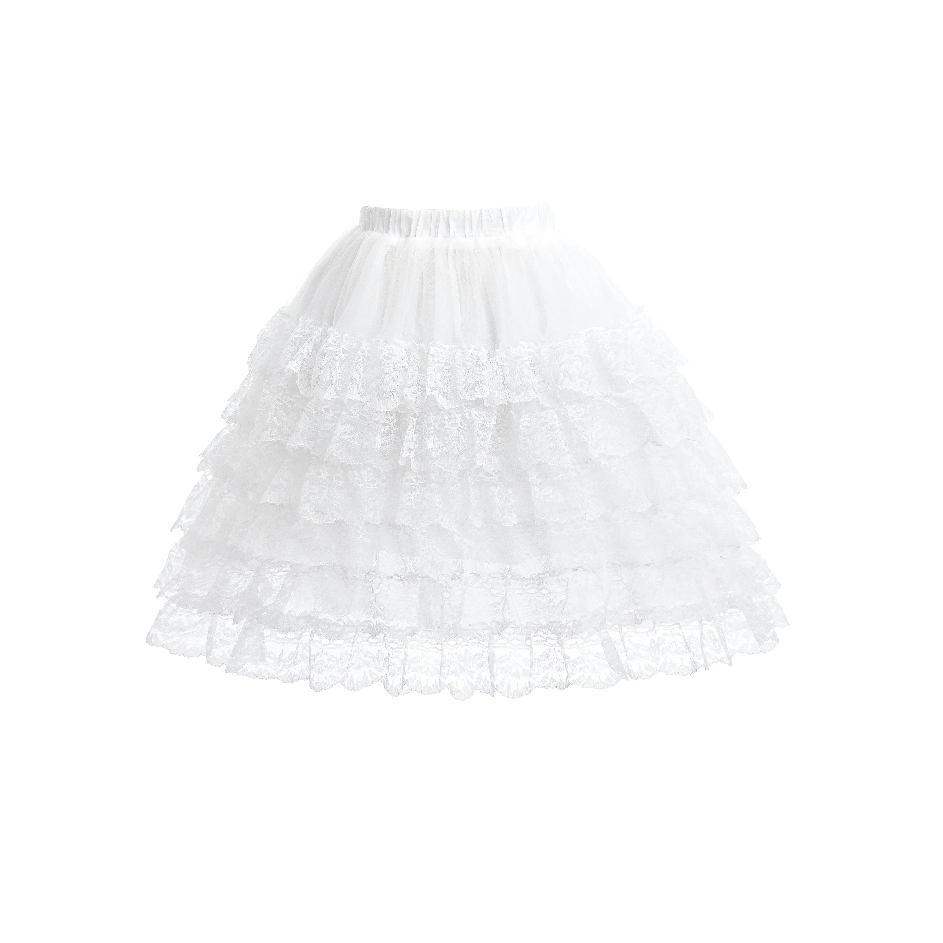 Gray Lace-Bow Top with Tiered Skirt