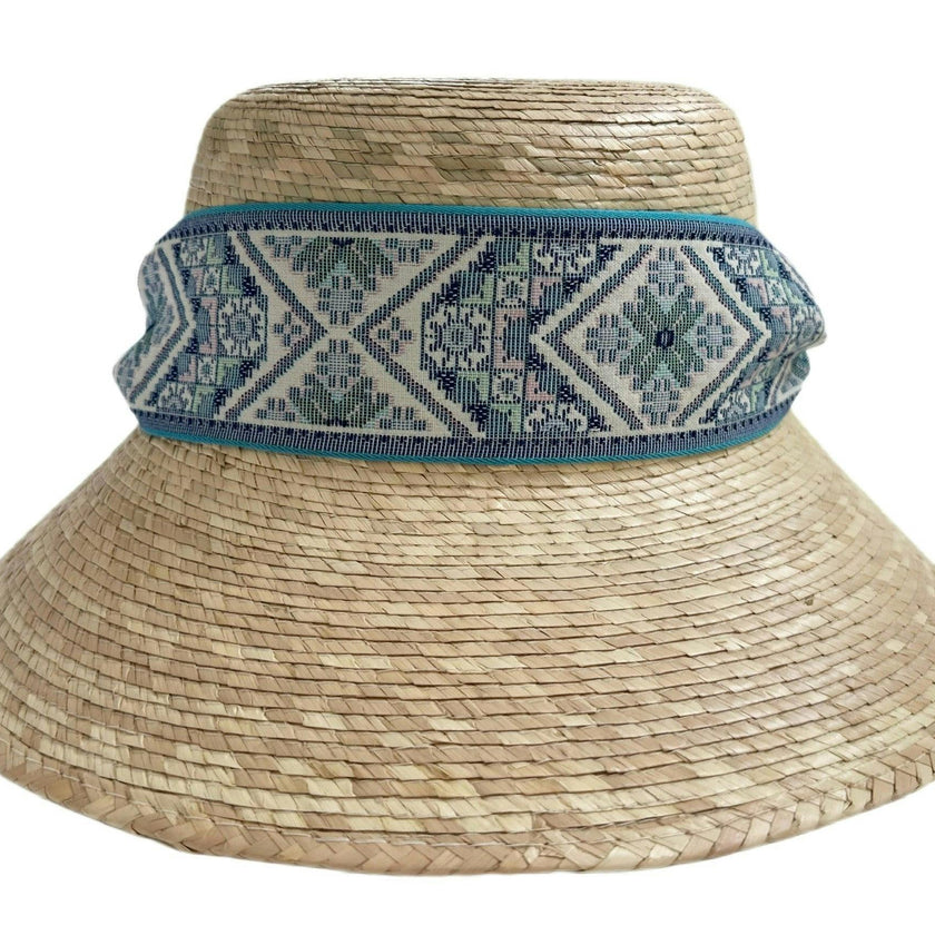Clematis Bucket Hat (PreOrder Shipping June 15th) - Vintage Blue Azure Tapestry Short Ribbon