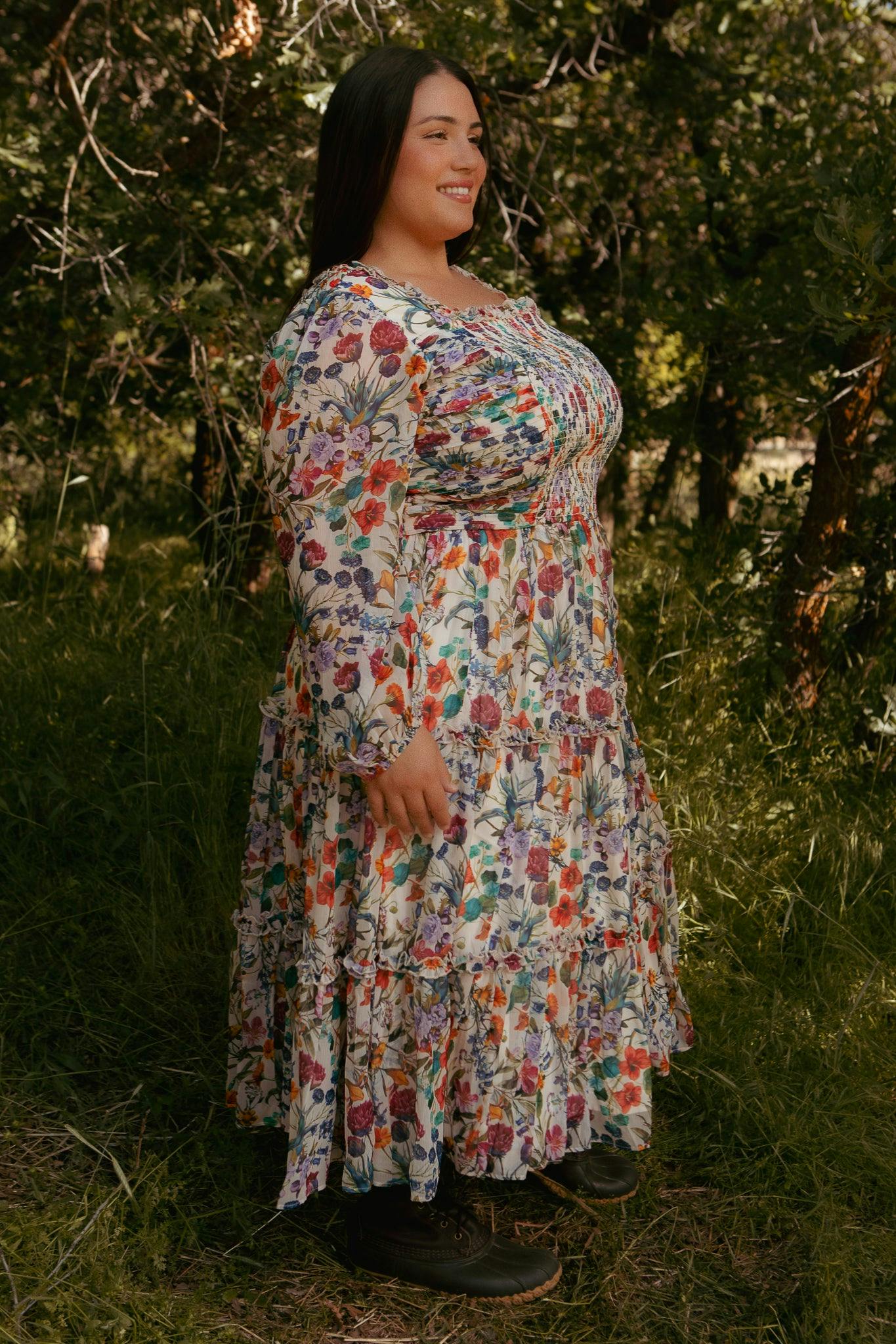 Selena Dress in Watercolor Floral