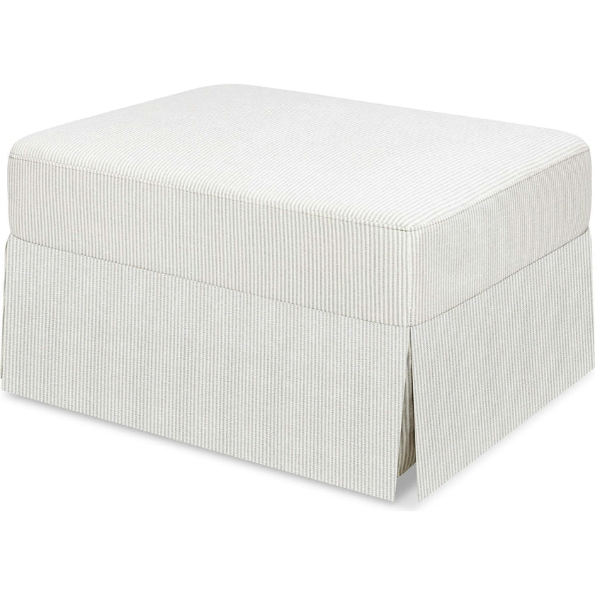 Crawford Gliding Ottoman in Fog Chatham Stripe Performance Eco-Weave