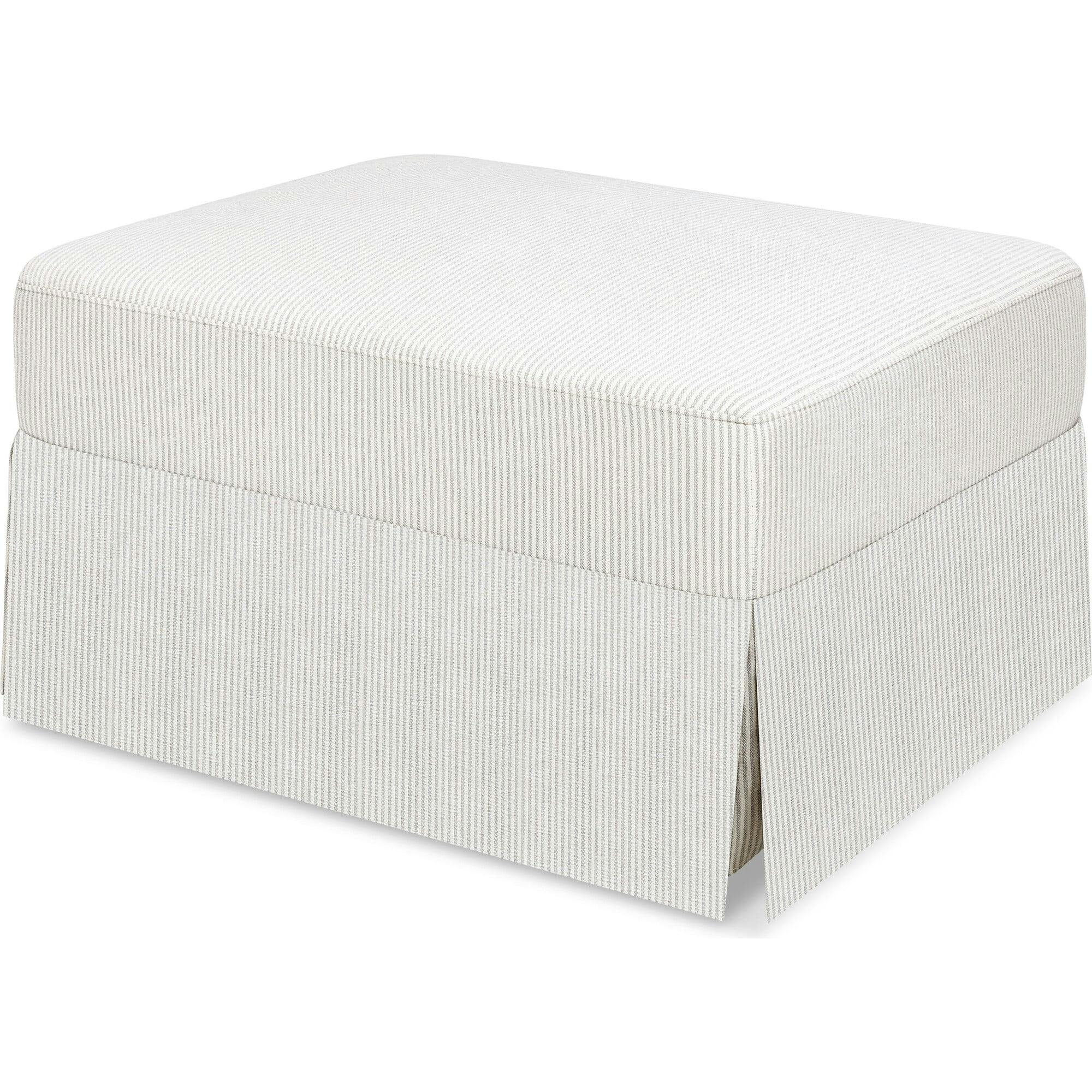 Crawford Gliding Ottoman in Fog Chatham Stripe Performance Eco-Weave