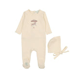 Prancing Footie & Hat Set Barely Pink