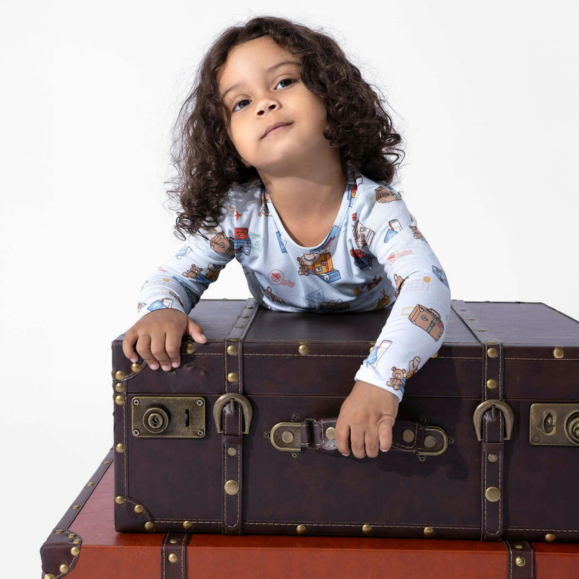 Vintage Suitcases Kids Pajamas