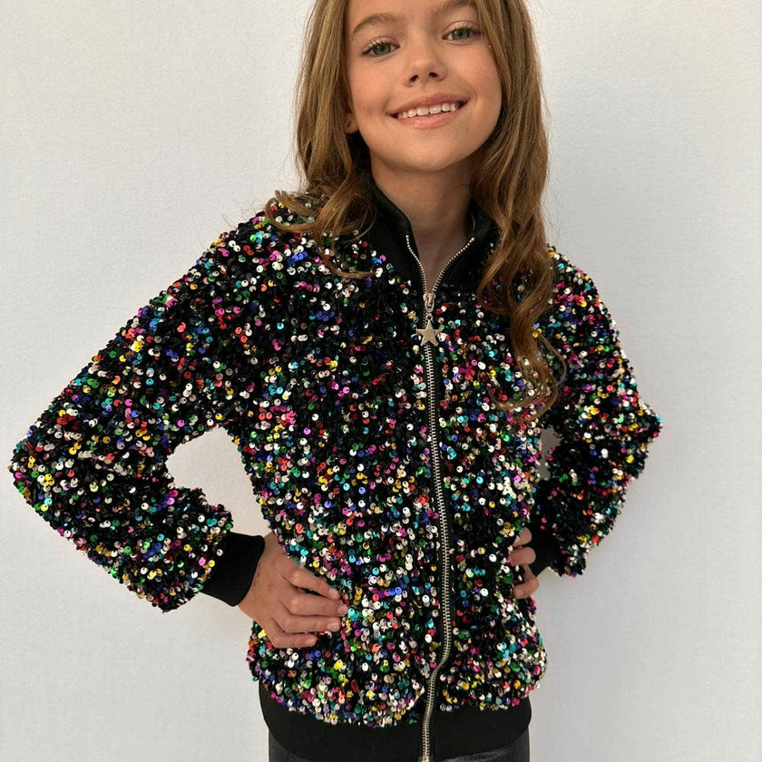 Shimmering Stardust Sequin Bomber