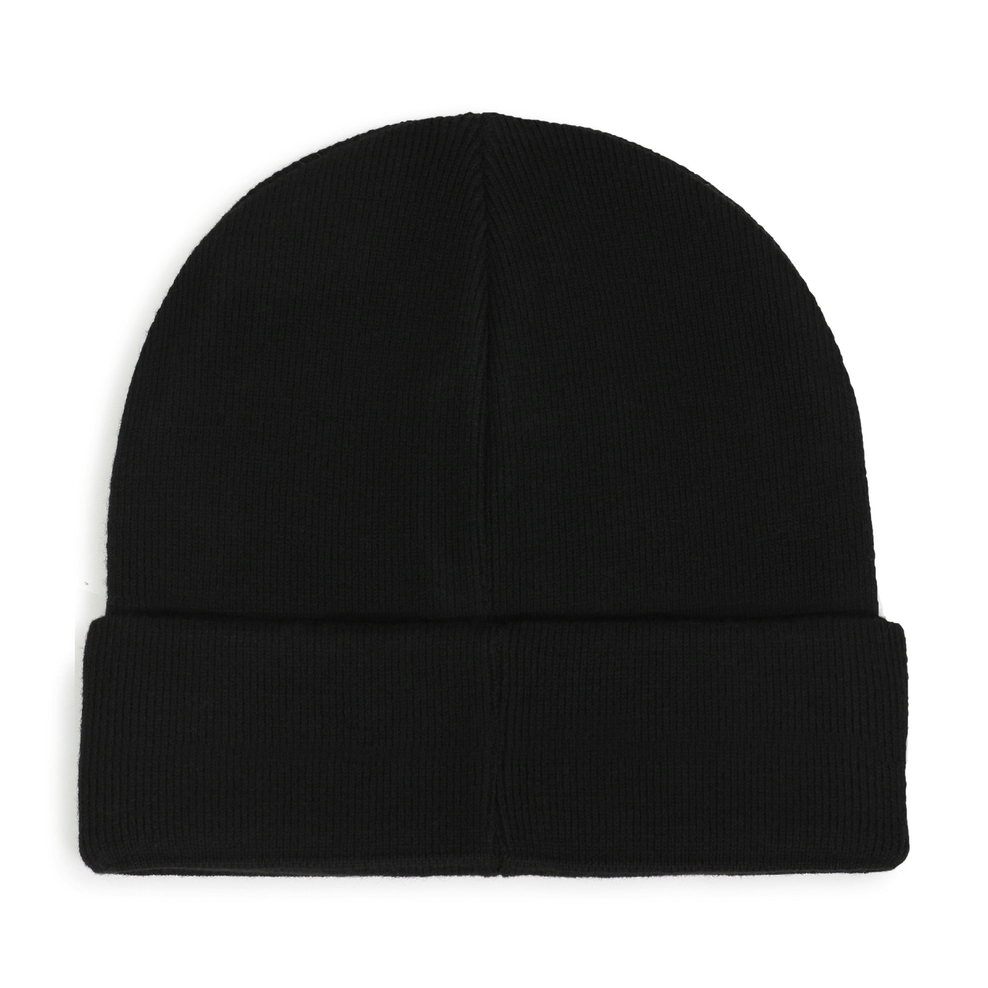 Black Knit Logo Beanie