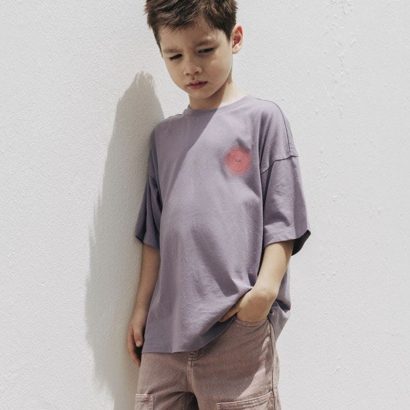 Relaxed Organic Cotton T-Shirt With SOW Sun Print