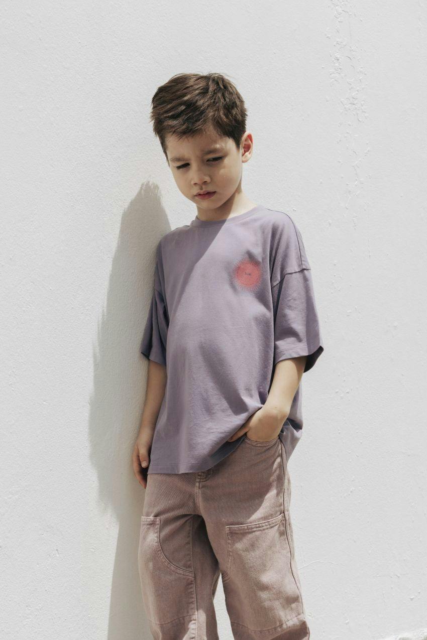 Relaxed Organic Cotton T-Shirt With SOW Sun Print