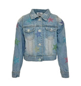 Crystal Rainbow Stars Denim Jacket