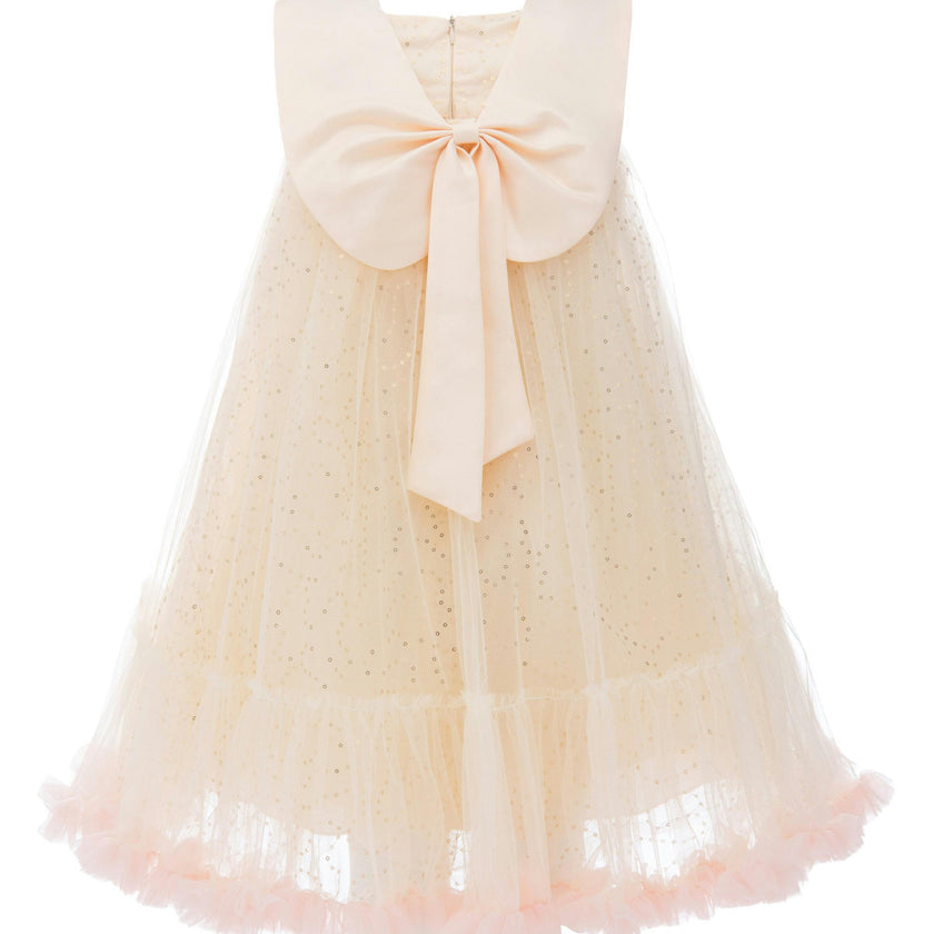 Champagne Caledonia Pleated Dress