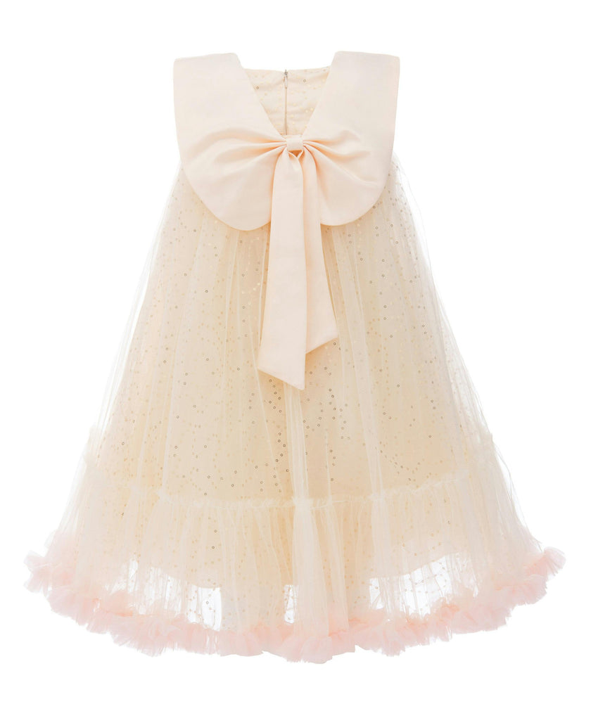 Champagne Caledonia Pleated Dress