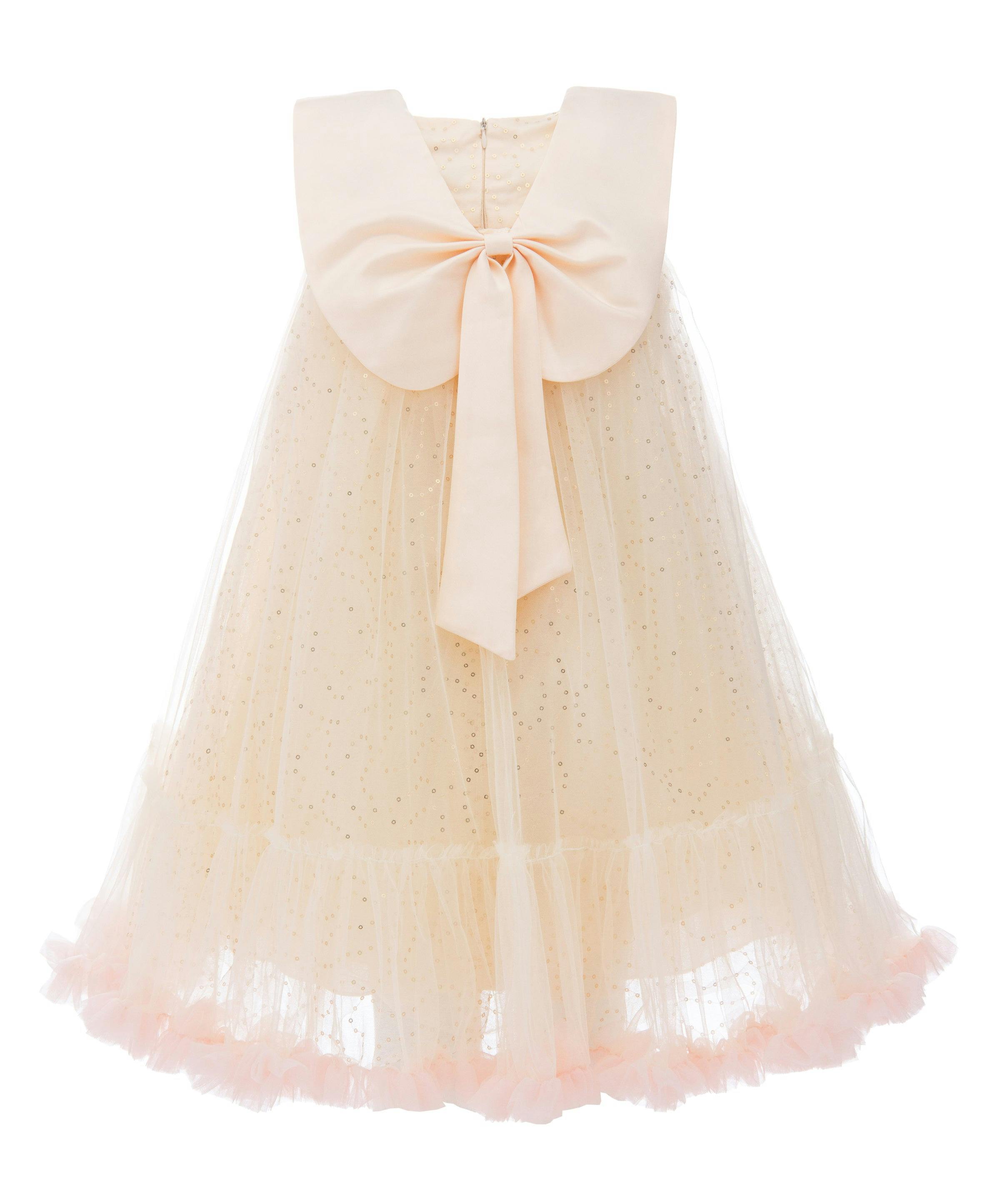 Champagne Caledonia Pleated Dress