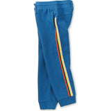 Stripe-Out Elastic Waist Drawstring Pocket Joggers, Blue