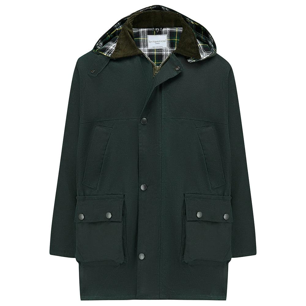 Ebury Padded Wax Jacket - Racing Green