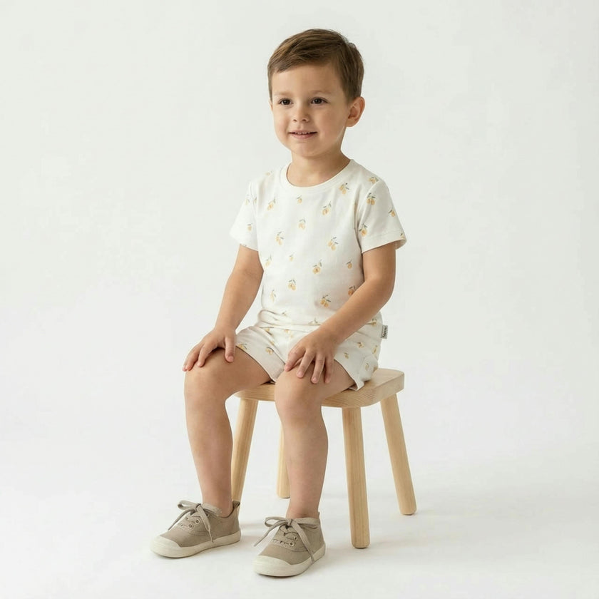 Organic Tee & Shorts Set - Lemons