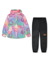 Insulated Two-Piece Mid-Season Outerwear Set Multicolored Printed Smileys