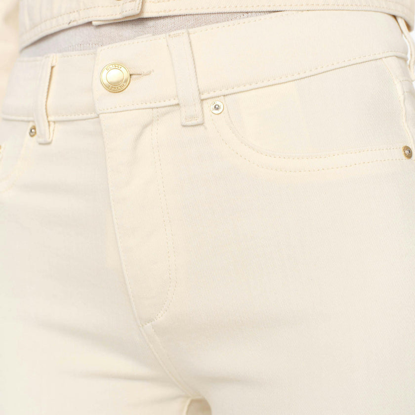 Mara Straight Mid Rise Instasculpt™ Ankle Jeans | Ecru
