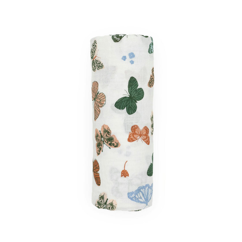 Cotton Muslin Swaddle Blanket - Butterflies