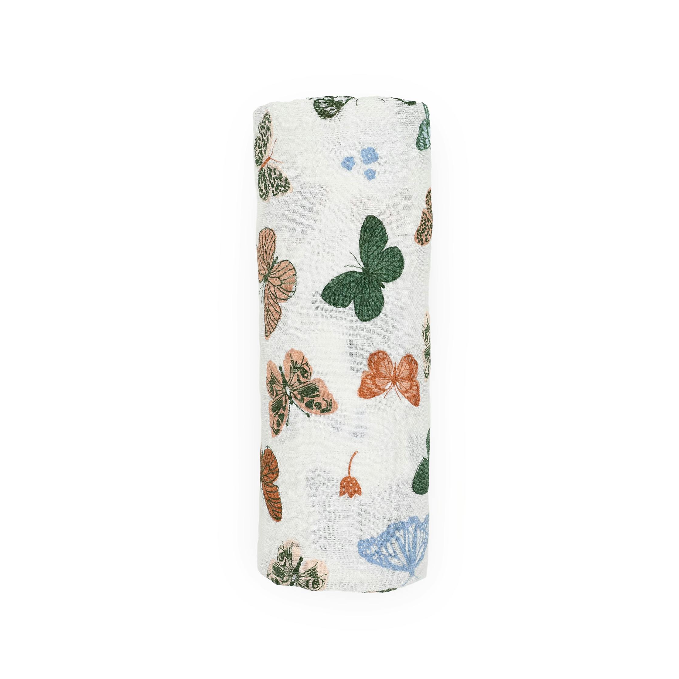 Cotton Muslin Swaddle Blanket - Butterflies