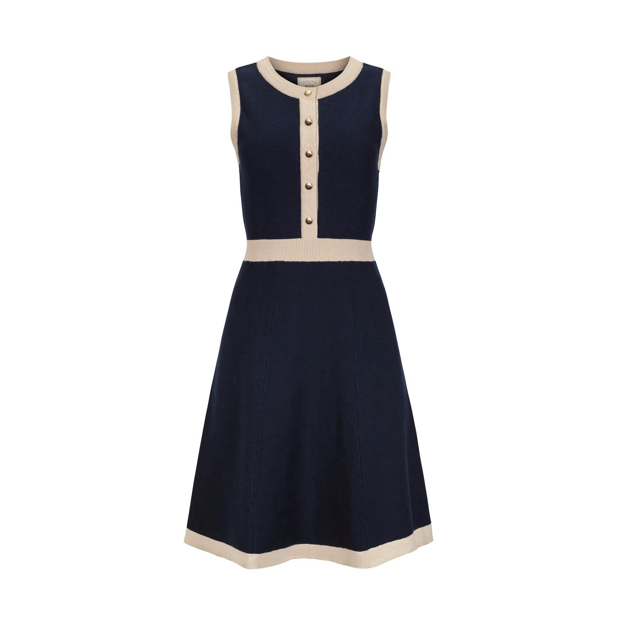 Organic Button Front Sweater Dress