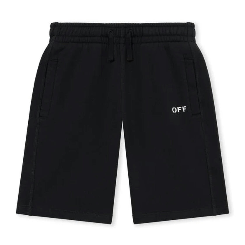 Black Diagonal Paint Sweatshorts