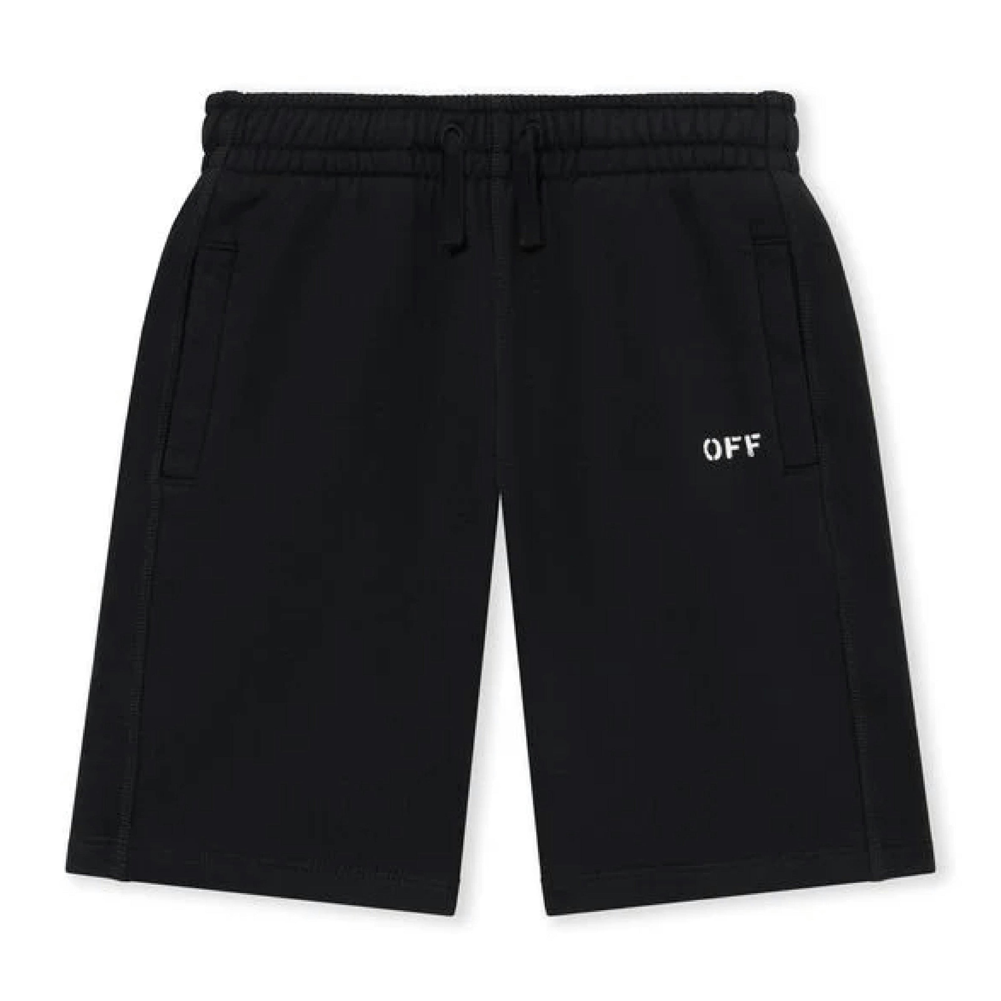Black Diagonal Paint Sweatshorts