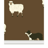 Papier peint Moutons coloris Chocolat