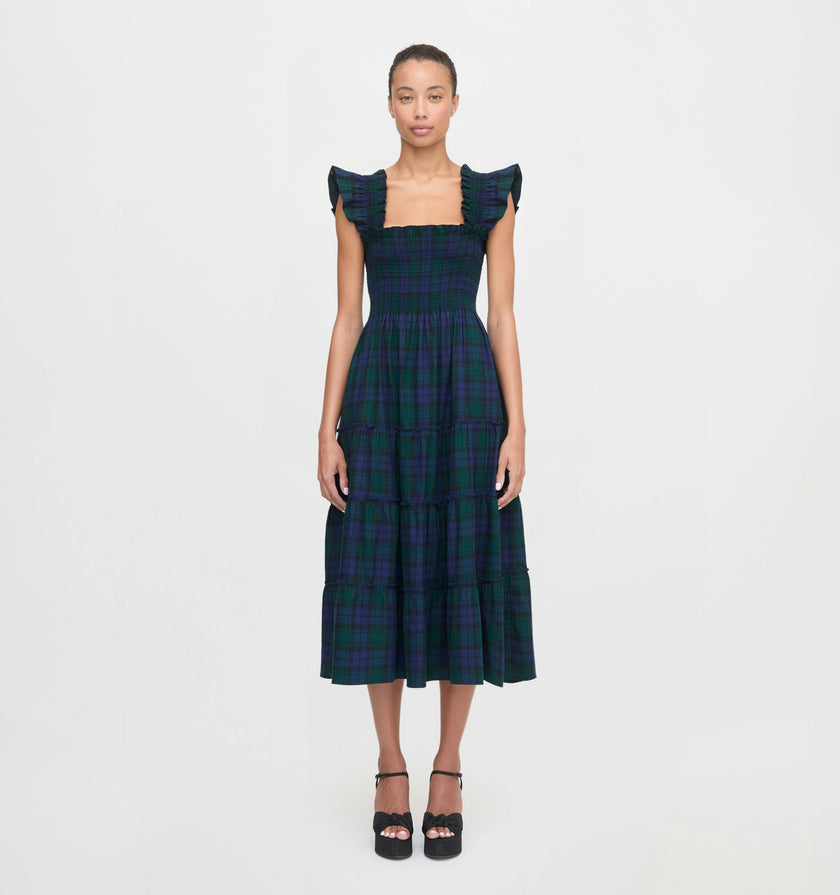 The Ellie Nap Dress - Blackwatch Tartan