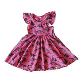 Ruffle Sleeve Racer Back Dress