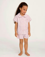 Kid's Twill Colette Short Set in Peony Plaid
