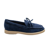 Navy Suede Formal Laced Loafers