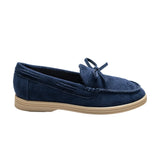 Navy Suede Formal Laced Loafers