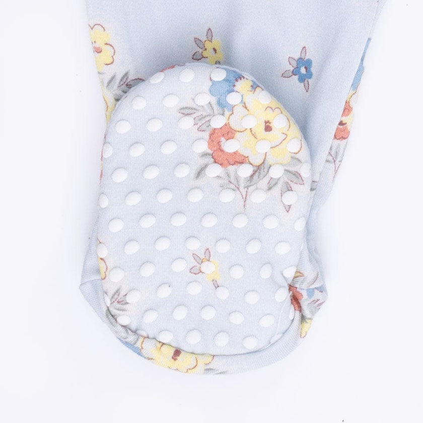 Country Stitch Floral - 2 Way Ruffle Back Zipper Footie