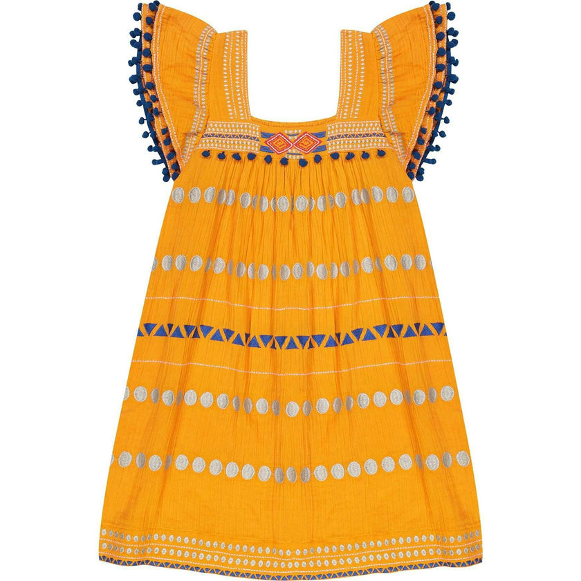 Women's Mini Sandrine Embroidered Dress, Yellow