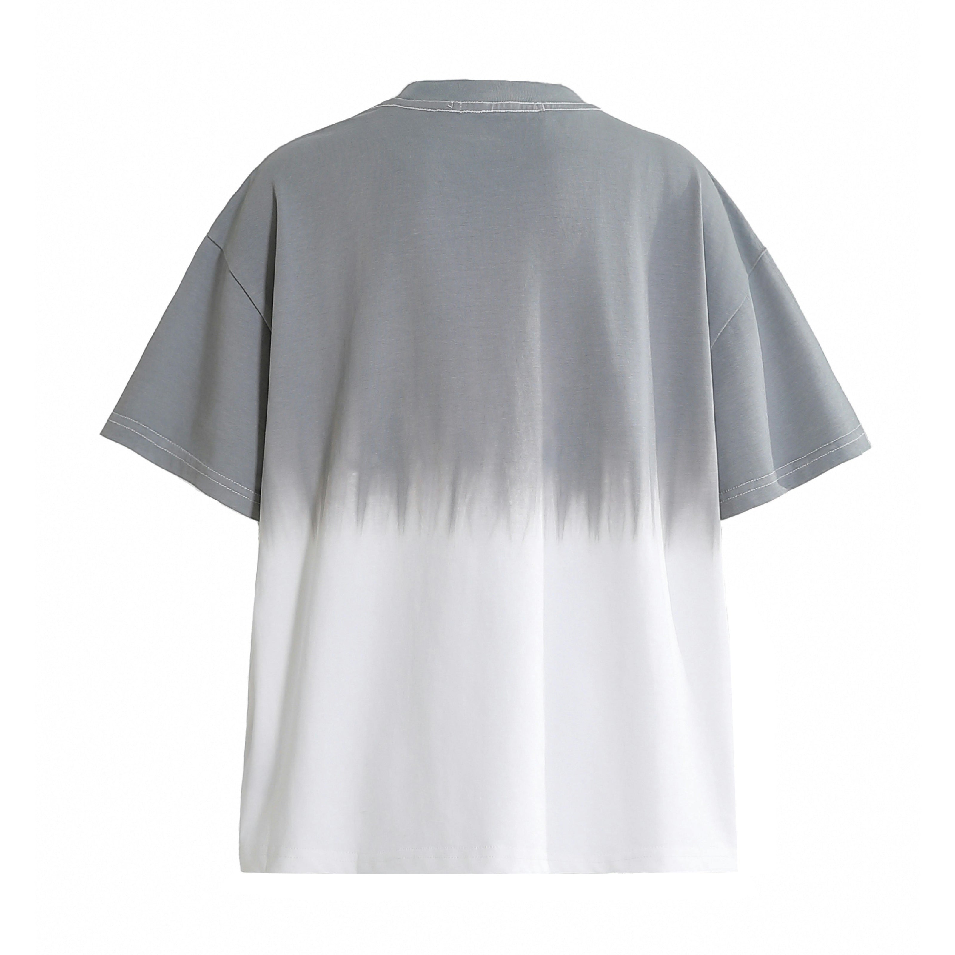 Gray to White Gradient T‑Shirt