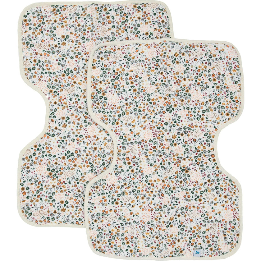 Cotton Muslin Burp Cloth 2 Pack - Pressed Petals