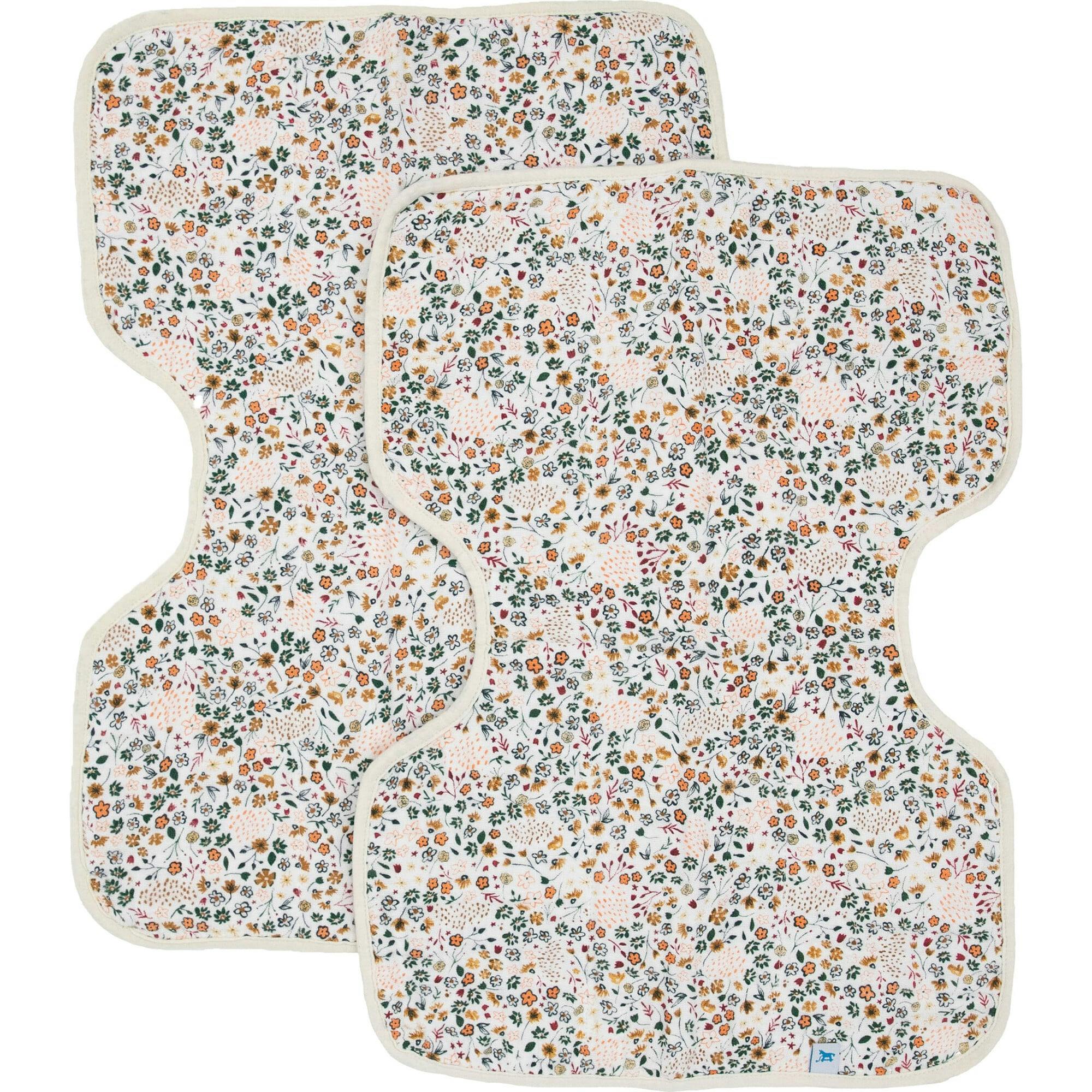 Cotton Muslin Burp Cloth 2 Pack - Pressed Petals